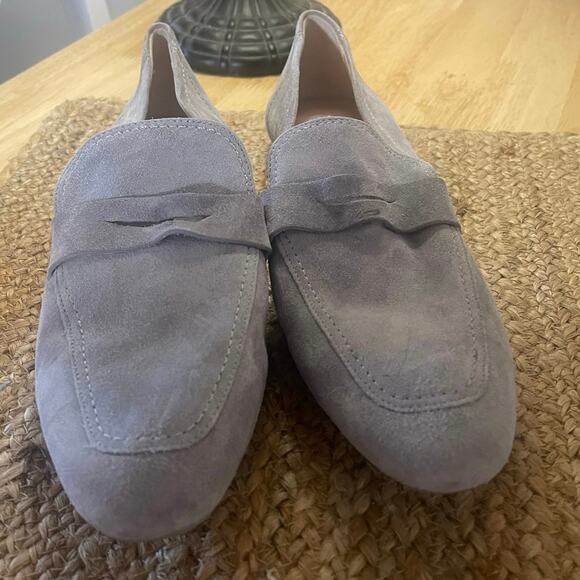 Stuart Weitzman Gray Suede Loafers, S88 - Picture 3 of 7